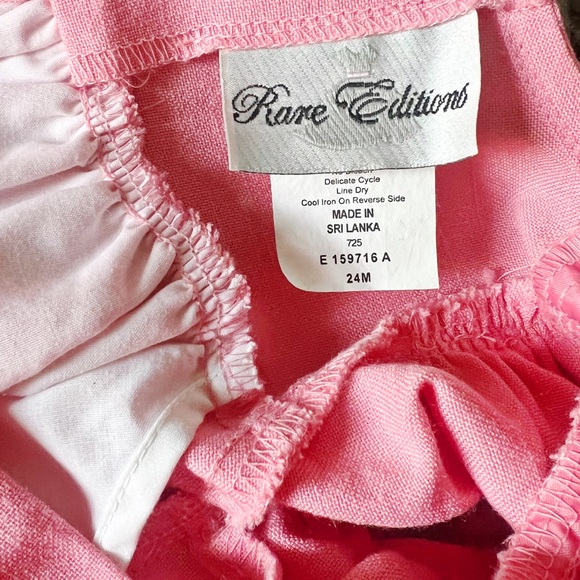 Rare Editions Toddler Light Coral Short Puff Sleeve Dress Sz 24 Mo - Picture 4 of 6